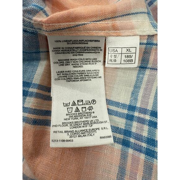 Brooks Brothers 100% Irish Linen Button Down Polo Shirt Regent Fit XL - Picture 4 of 7